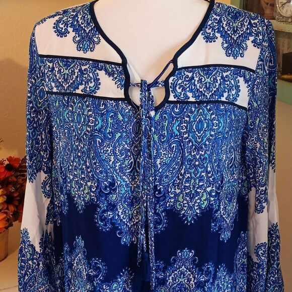 NWT Caribbean Joe Blue/White Coastal Dress - Picture 4 of 12
